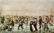 Hendrick Avercamp Fun on the ice oil